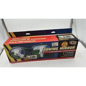 CIPA Universal Towing Mirror Black  #11960 17”x5.25” Side View Mirror Adjustable